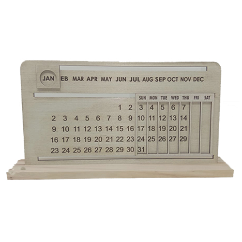 RECTANGULAR WOODEN PERPETUAL CALENDAR